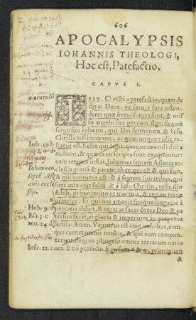 Apocalypsis Iohannis Theologi, Hoc est, Patefactio.