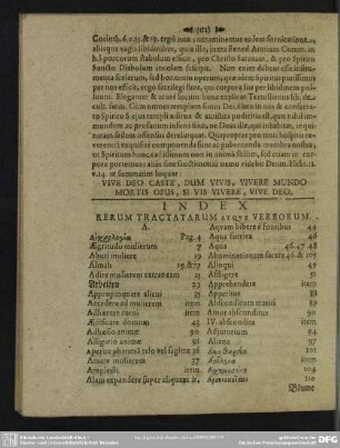 Index Rerum Tractatarum Atque Verborum