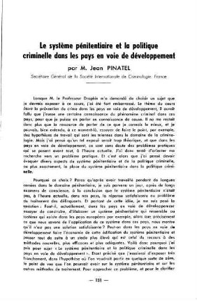 121-129, Le système pénitentiaire et la politique criminelle dans les pays en voie de développement
