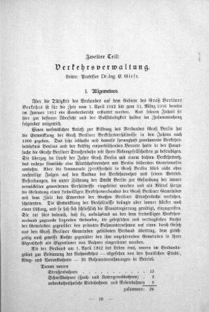 Zweiter Teil. Verkehrsverwaltung