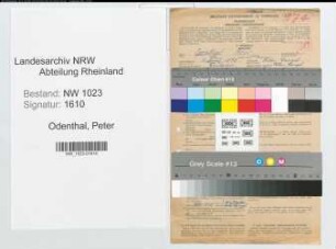 Entnazifizierung Peter Odenthal , geb. 07.04.1895 (Fabrikarbeiter)