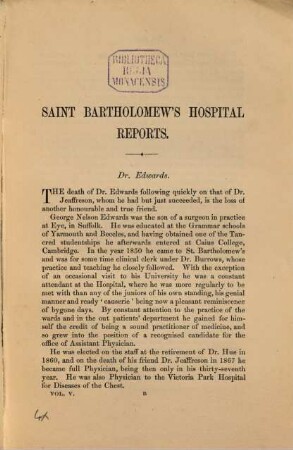 Saint Bartholomew's Hospital reports. 5. 1869
