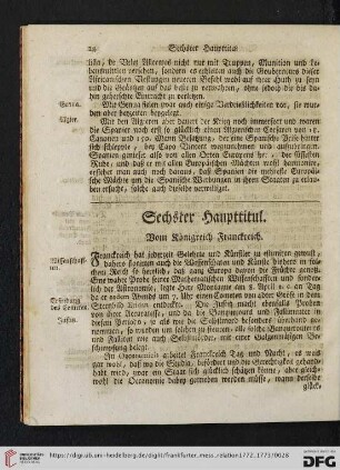 Sechster Haupttitul. Vom Königreich Franckreich