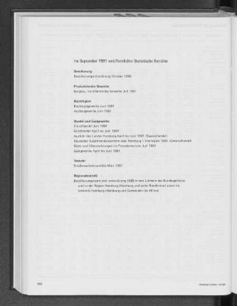 Im September 1991 veröffentlichte Statistische Berichte