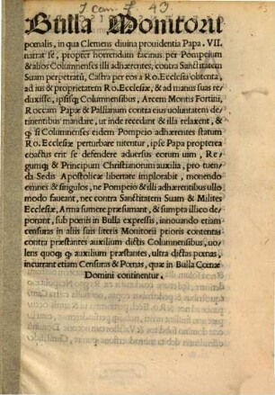 Bulla Monitorii poenalis ... 1526