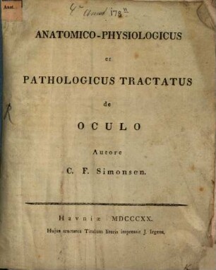 Anatomico-physiologicus et pathologicus tractatus de oculo