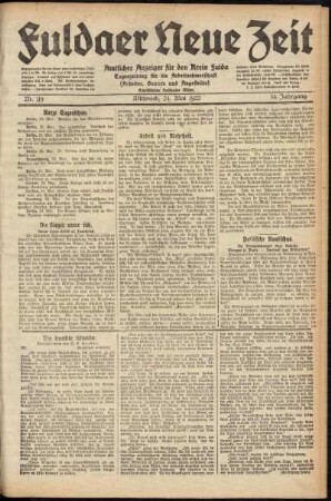 Ausgabe vom Mittwoch, den 24. Mai 1922.