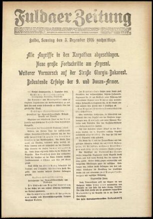 Ausgabe vom Sonntag, den 03. Dezember 1916.
