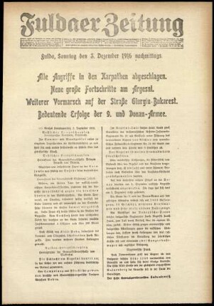 Ausgabe vom Sonntag, den 03. Dezember 1916.