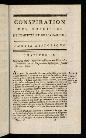1-158, Conspiration Des Sophistes