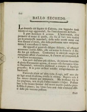 Ballo secondo./Ballet second.