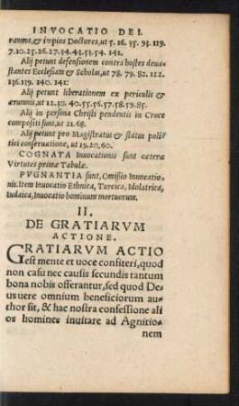 II. De Gratiarum Actione.