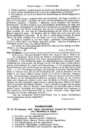 191-192, Vereinschronik