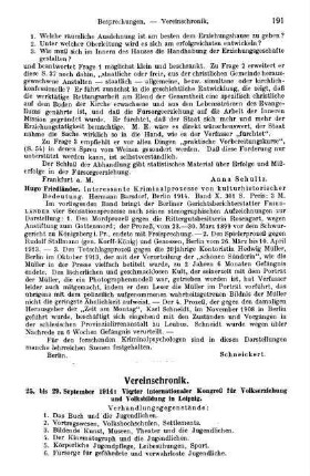 191-192, Vereinschronik