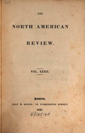The North American review. 32. 1831