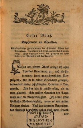 Moses Mendelssohns Philosophische Schriften. Erster Theil