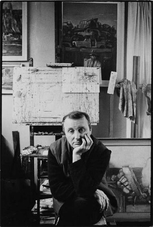 Der Maler Rolf Schubert in seinem Atelier