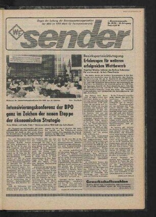 Betriebszeitung 'WF-Sender', Nr.39/1984 (1. Novemberausgabe 1984)