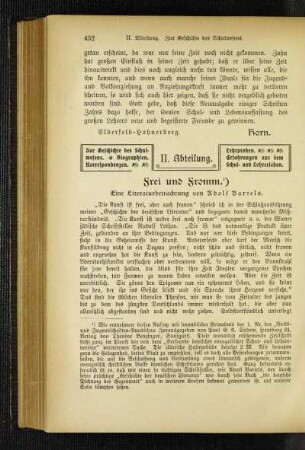 Frei und Fromm : eine Literaturbetrachtung