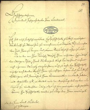 14) Bernstorff an Niebuhr in Göttingen, Kopenhagen, 12. September 1767
