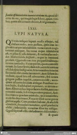 LXXI. Lupi Natura