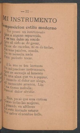 Mi instrumento : Composición estilo moderno