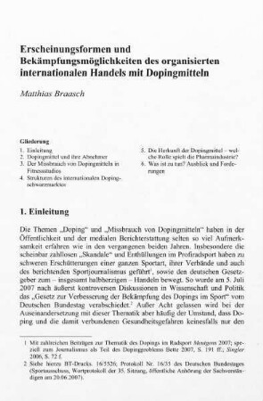 59-76, Erscheinungsformen und Bekämpfungsmöglichkeiten des organisierten internationalen Handelns mit Dopingmitteln