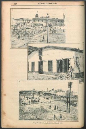 [Vista de] Iquique después del bombardeo del 19 de Febrero de 1891.