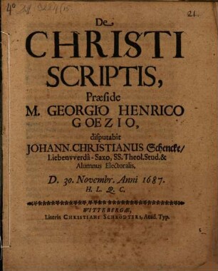 De Christi scriptis