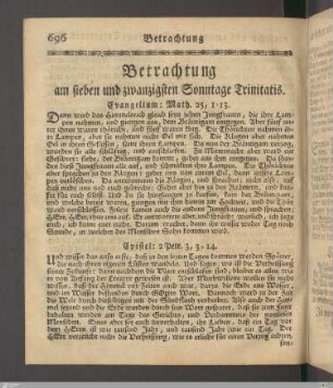 Betrachtung am sieben und zwanzigsten Sonntage Trinitatis.