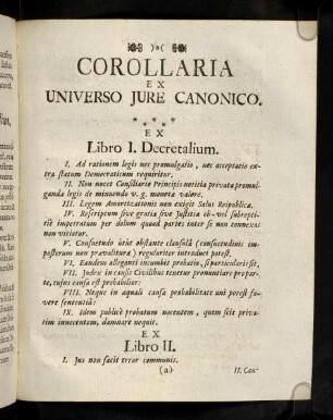 36a-36d, Corollaria Ex Universo Jure Canonico.