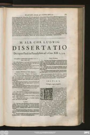 Sectio I. Philologico-Logico-Exegetica.