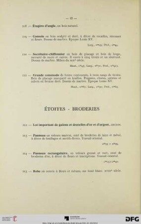 Étoffes – Broderies (Nr. 112-115)
