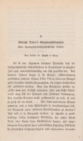 244-286 Albrecht Dürer's Glaubensbekenntnis : Eine theologisch-kunstgeschichtliche Studie