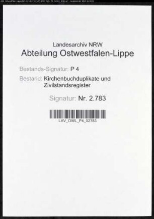 Zivilstandsregister von Rhynern (G 1814). (Gemeinde: Rhynern, Kreis Unna)