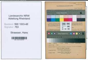 Entnazifizierung Hans Straesser , geb. 29.03.1901 (Buchhalter)