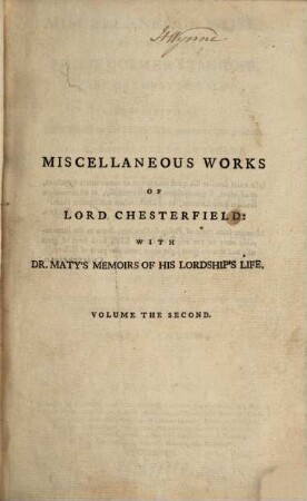 Miscellaneous works : Consisting of letters to his friends, never before printed, and various other articles. 2 (1777)