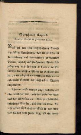 Vierzehntes Kapitel. Trauriger Vorfall in Hollmanns Hause.