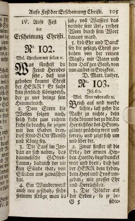 IV. Aufs Fest der Erscheinung Christi. - V. Aufs Fest der Reinigung Mariä.