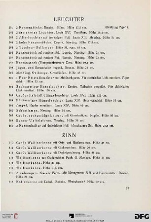 Zinn (Nr. 310-325)