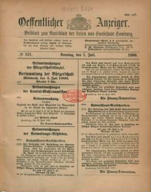 1. Juli-30. September 1900 = No. 151-229