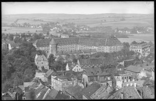 Freiberg. Schloss Freudenstein vom Petriturm gesehen
