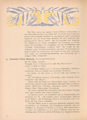 23. Chemische Fabrik Rhenania, Actiengesellschaft.