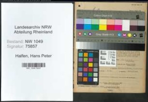 Entnazifizierung Hans Peter Halfen , geb. 03.05.1909 (Vermessungsinspektor)