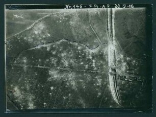 Foto der eigenen rückwärtigen Stellung um und nördlich von Feuillaucourt (Luftbild)