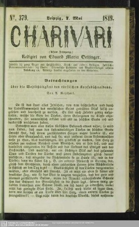 Betrachtungen über die Wohlthätigkeit des türkischen Kopfabschneidens