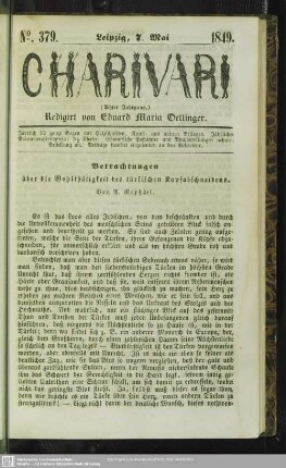 Betrachtungen über die Wohlthätigkeit des türkischen Kopfabschneidens