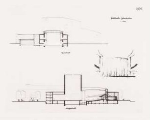 Stadttheater, Gelsenkirchen: Foto von Inv.Nr. 35908: Quer/Längsschnitt, Perspektivische Ansicht Bühne 1:200