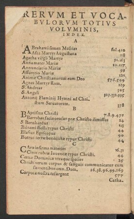 Rerum Et Vocabulorum Totius Voluminis, Index.
