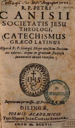 Petri Canisii catechismus graeco-latinus